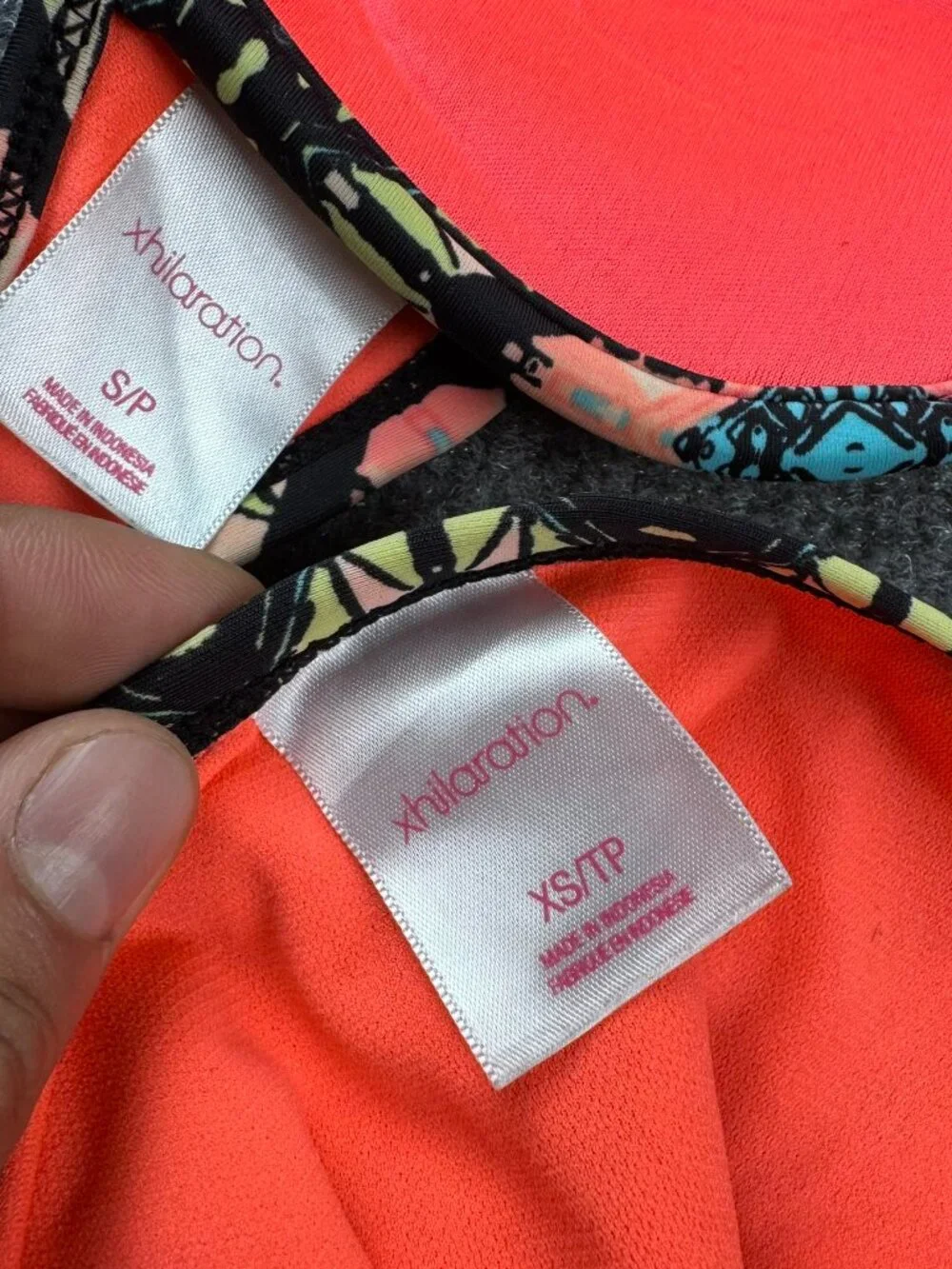 Xhilaration 2Pc Bikini Set Top S Bottom XS Push Up Halter Neon Geometric Tribal